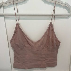 Pink v neck crop top